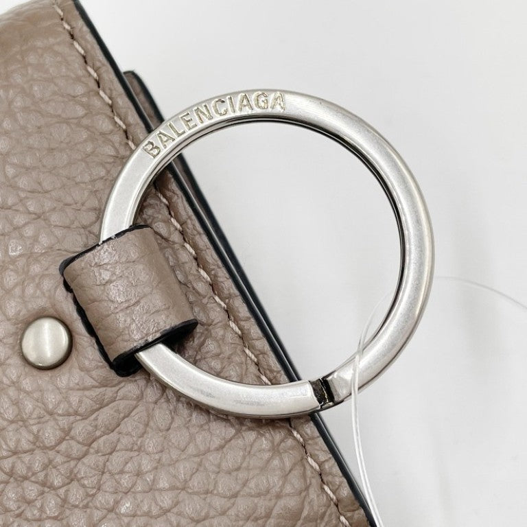 BALENCIAGA バレンシアガ キーケース ネオクラシック 650854 ブラウン系 レザー ユニセックス 6連 シルバー金具 美品