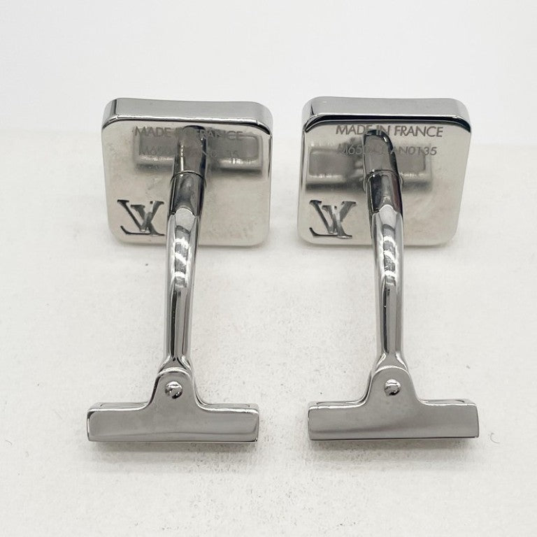 LOUIS VUITTON ルイヴィトン カフス ブトン･ドゥ･マンシェット M65043 シルバー系 メタル メンズ カフリンクス ダミエ 美品