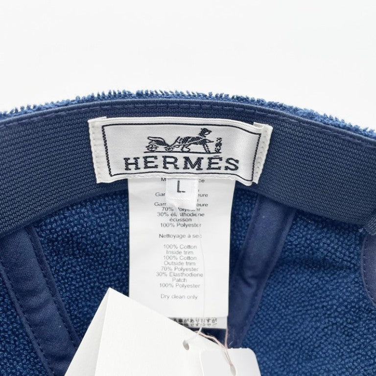 HERMES エルメス 帽子 ディヴィス ブルー系 コットン ユニセックス キャスケット 新品未使用展示品