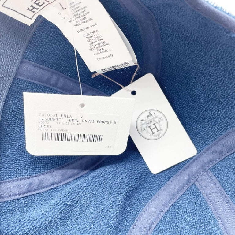 HERMES エルメス 帽子 ディヴィス ブルー系 コットン ユニセックス キャスケット 新品未使用展示品
