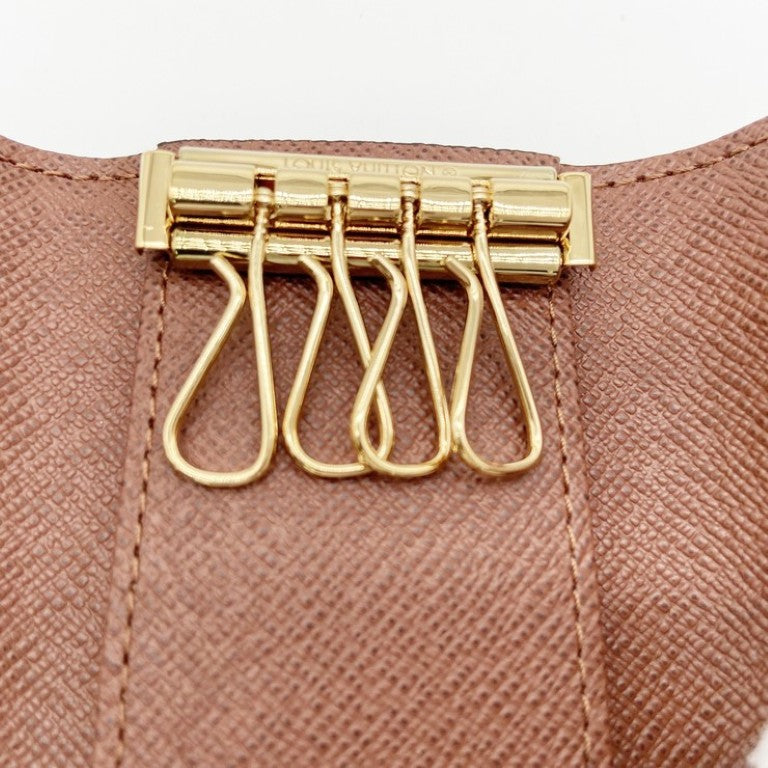 LOUIS VUITTON ルイヴィトン キーケース・キーリング ミュルティクレ4 M69517 ブラウン系 モノグラム ユニセックス ゴールド金具 超美品