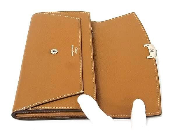 Cartier カルティエ 長財布 C ドゥ カルティエ インターナショナルウォレット L3001511 ブラウン系 レザー レディース フラップウォレット シルバー金具 美品
