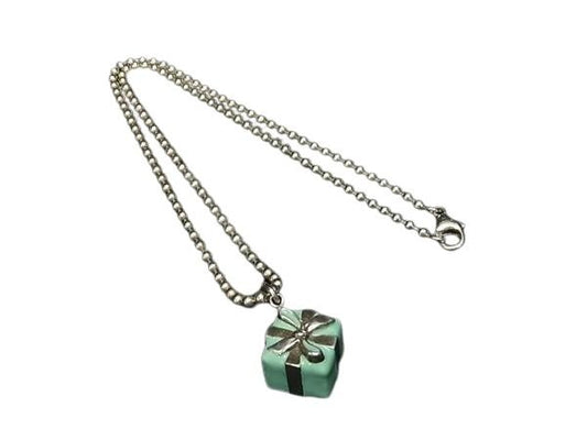 TIFFANY＆Co ティファニー ネックレス ブルーボックス シルバー ブルー系 SV925 レディース ペンダント 美品