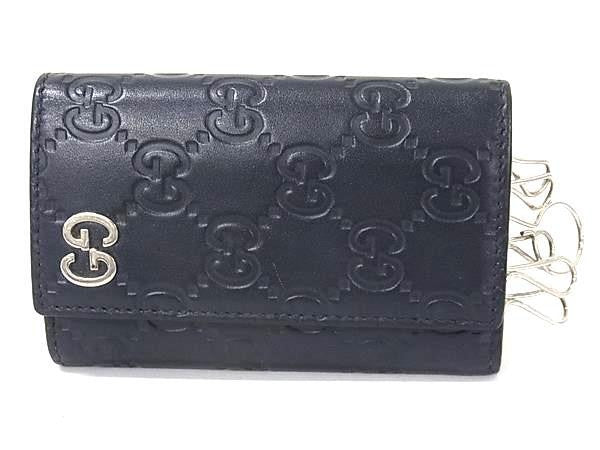 GUCCI グッチ キーケース GG ドリアン 6連キーケース グッチシマ 473924 ブラック系 レザー ユニセックス 美品