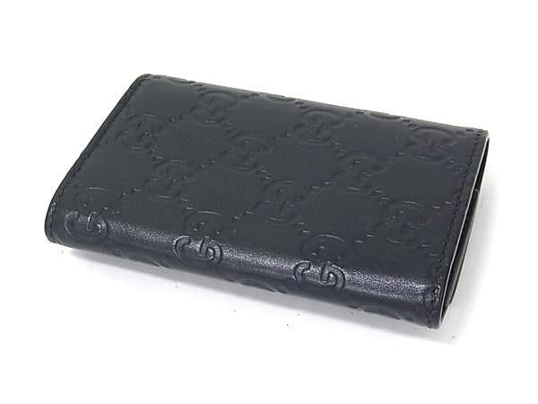 GUCCI グッチ キーケース GG ドリアン 6連キーケース グッチシマ 473924 ブラック系 レザー ユニセックス 美品