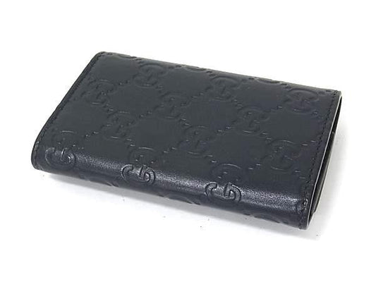 GUCCI グッチ キーケース GG ドリアン 6連キーケース グッチシマ 473924 ブラック系 レザー ユニセックス 美品