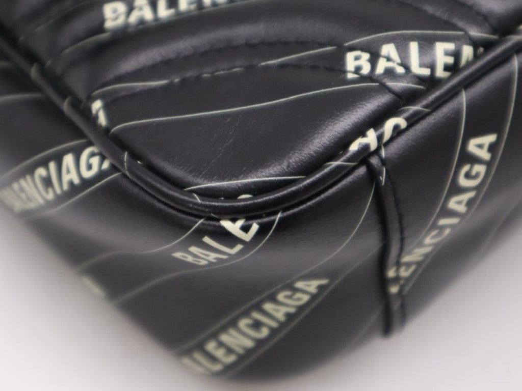 GUCCI グッチ ショルダーバッグ ハッカープロジェクト GGマーモント 443497 ブラック系 レザー レディース BALENCIAGA バレンシアガコラボ キルティング ゴールド金具 美品