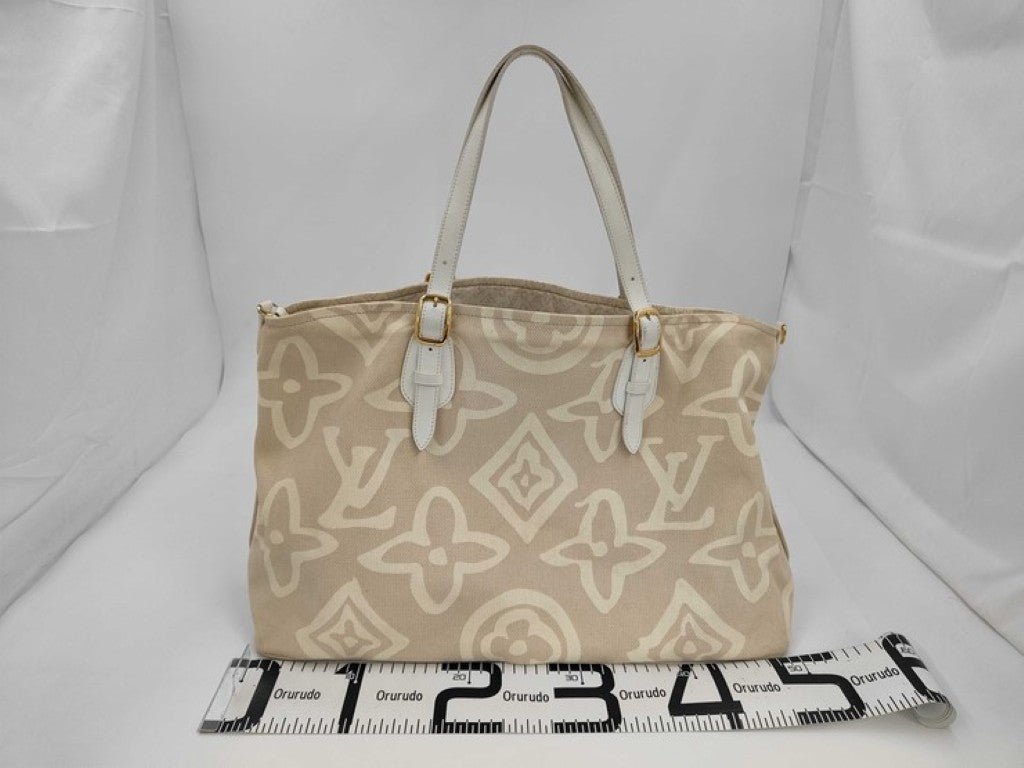 LOUIS VUITTON ルイヴィトン トートバッグ クルーズライン タイシエンヌPM M95674 サーブル（ベージュ系） レザー キャンバス レディース ゴールド金具 美品
