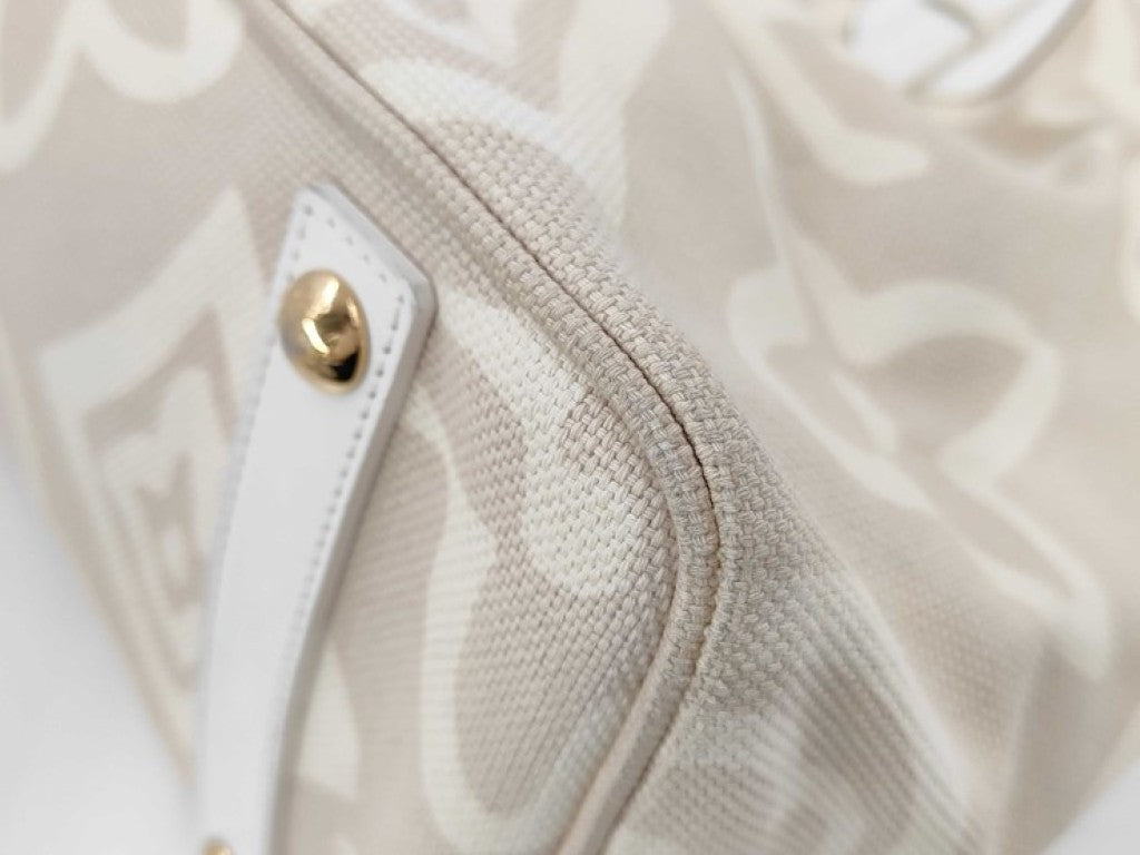 LOUIS VUITTON ルイヴィトン トートバッグ クルーズライン タイシエンヌPM M95674 サーブル（ベージュ系） レザー キャンバス レディース ゴールド金具 美品