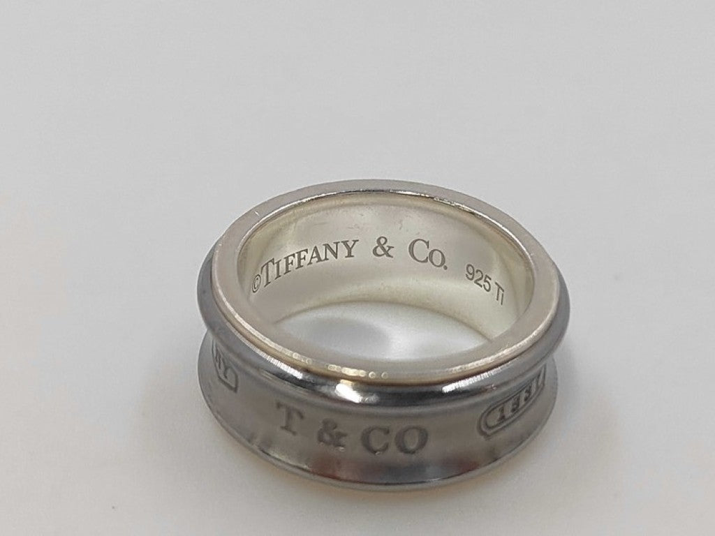 Tiffany&Co. ティファニー リング ナローリング シルバー系 SV925 チタン ユニセックス 美品
