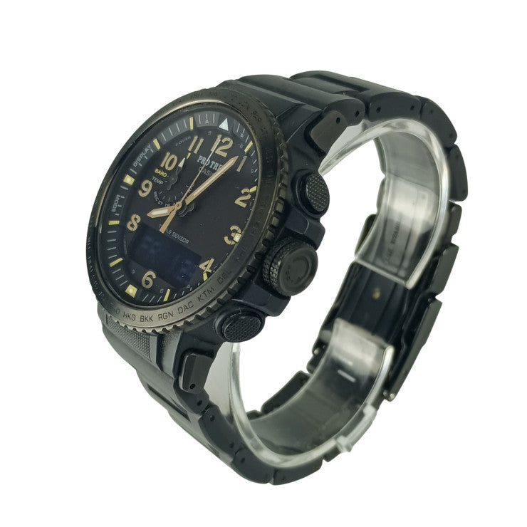 CASIO カシオ 時計 PRO TREK プロトレック Climber Line PRW-50FC-1JF ブラック系 樹脂／ステンレススチール コンポジットバンド（メタル／樹脂） メンズ アナデジ 美品