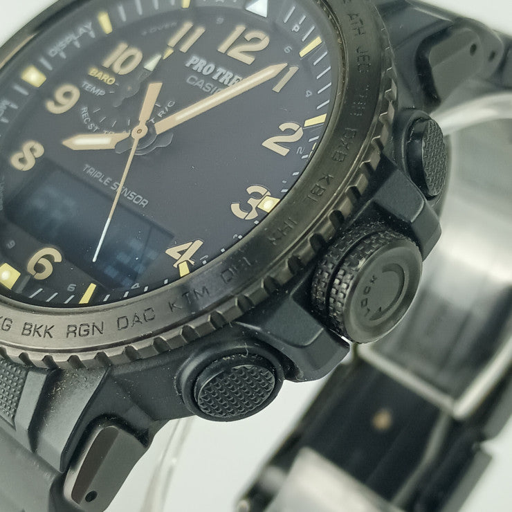 CASIO カシオ 時計 PRO TREK プロトレック Climber Line PRW-50FC-1JF ブラック系 樹脂／ステンレススチール コンポジットバンド（メタル／樹脂） メンズ アナデジ 美品