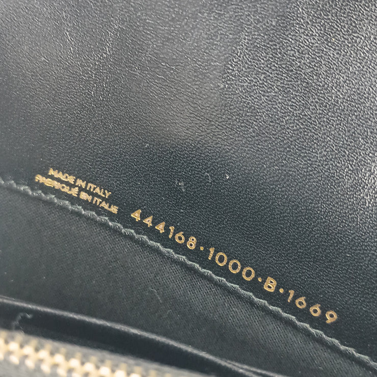 BALENCIAGA バレンシアガ ショルダーバッグ チェーンウォレット 444168 ブラック系 レザー レディース 2WAY ゴールド金具 美品