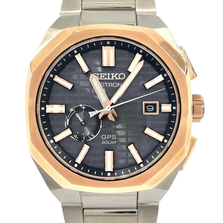 SEIKO セイコー 時計 ASTRON アストロン NEXTER ネクスター SBXD014 3X62-0AA0 ブラック ゴールド シルバー系 チタン メンズ アナログ 美品