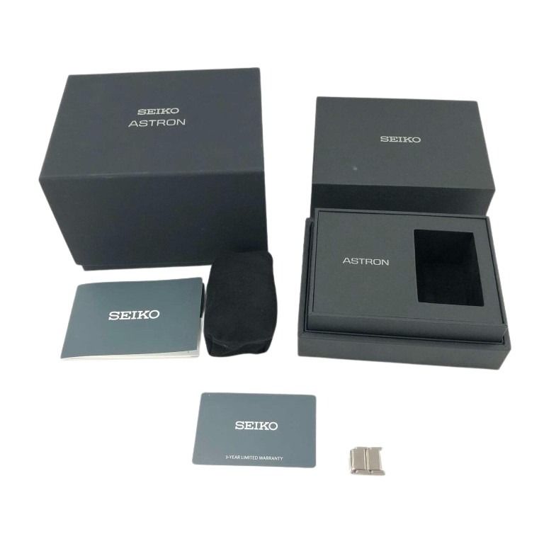 SEIKO セイコー 時計 ASTRON アストロン NEXTER ネクスター SBXD014 3X62-0AA0 ブラック ゴールド シルバー系 チタン メンズ アナログ 美品