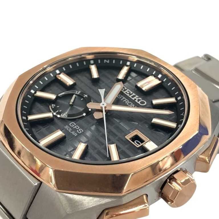 SEIKO セイコー 時計 ASTRON アストロン NEXTER ネクスター SBXD014 3X62-0AA0 ブラック ゴールド シルバー系 チタン メンズ アナログ 美品