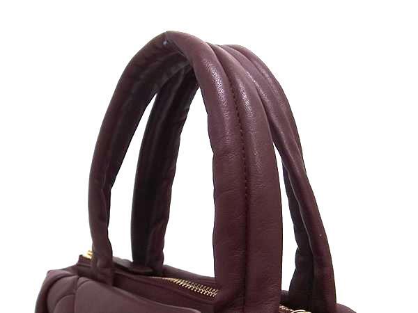 COLE HAAN コールハーン ハンドバッグ キルテッド パフトート レザー ボルドー レディース 2WAY 超美品