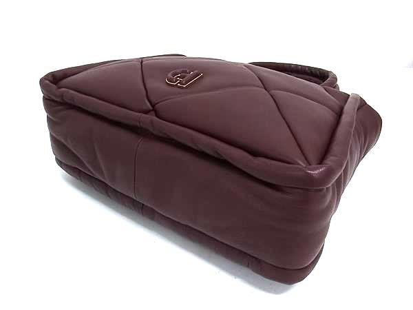 COLE HAAN コールハーン ハンドバッグ キルテッド パフトート レザー ボルドー レディース 2WAY 超美品