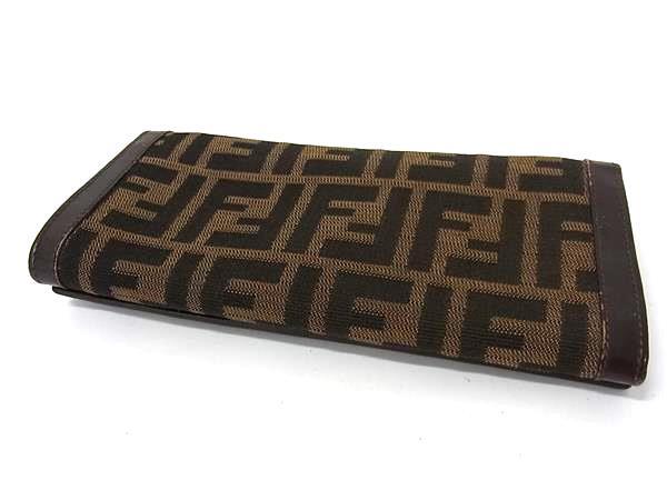FENDI フェンディ 財布 ズッカ 2251.30851.099 キャンバス レザー ブラウン ユニセックス 二つ折り 長財布