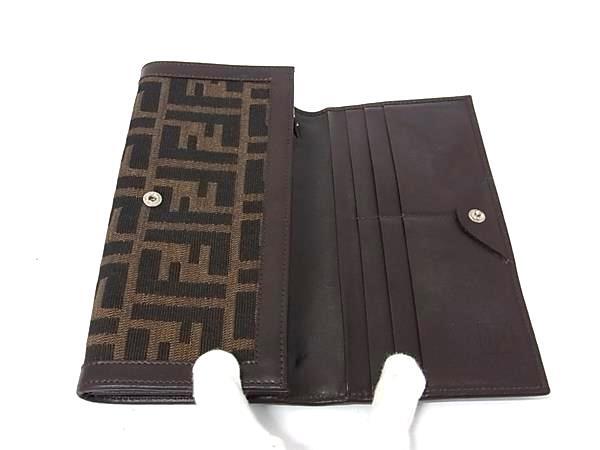 FENDI フェンディ 財布 ズッカ 2251.30851.099 キャンバス レザー ブラウン ユニセックス 二つ折り 長財布