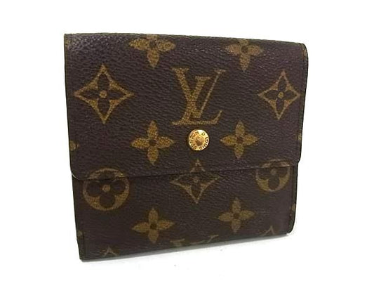 LOUIS VUITTON ルイヴィトン 財布 ポルトモネ ビエ カルトクレディ M61652 ブラウン モノグラム レディース Wホック 三つ折り 財布 美品
