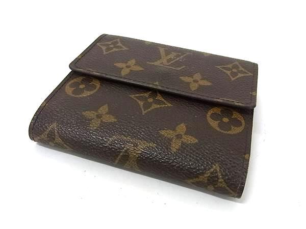 LOUIS VUITTON ルイヴィトン 財布 ポルトモネ ビエ カルトクレディ M61652 ブラウン モノグラム レディース Wホック 三つ折り 財布 美品