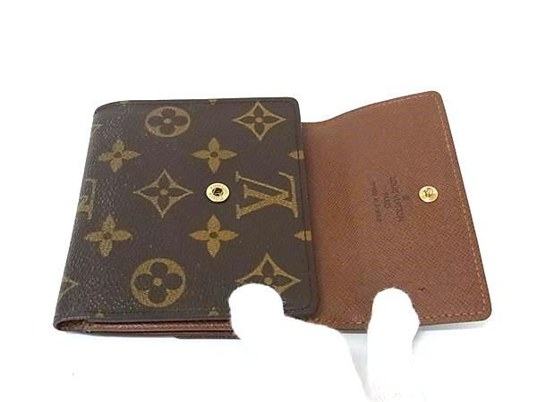 LOUIS VUITTON ルイヴィトン 財布 ポルトモネ ビエ カルトクレディ M61652 ブラウン モノグラム レディース Wホック 三つ折り 財布 美品