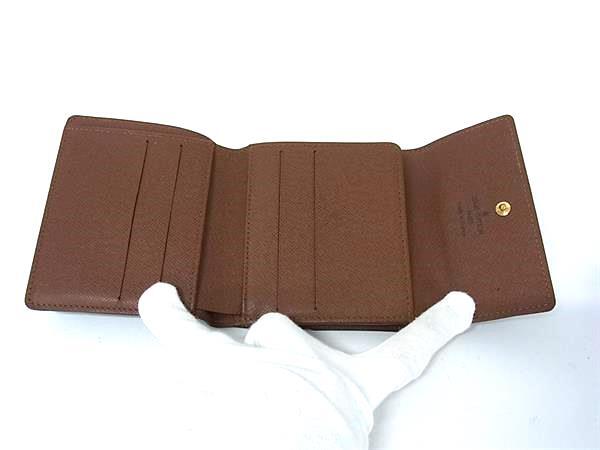 LOUIS VUITTON ルイヴィトン 財布 ポルトモネ ビエ カルトクレディ M61652 ブラウン モノグラム レディース Wホック 三つ折り 財布 美品