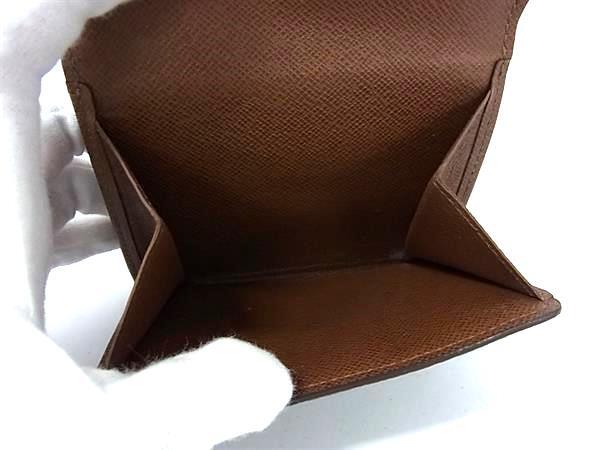 LOUIS VUITTON ルイヴィトン 財布 ポルトモネ ビエ カルトクレディ M61652 ブラウン モノグラム レディース Wホック 三つ折り 財布 美品