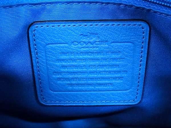 COACH コーチ ハンドバッグ F36677 ブルー レザー レディース 2WAY 美品