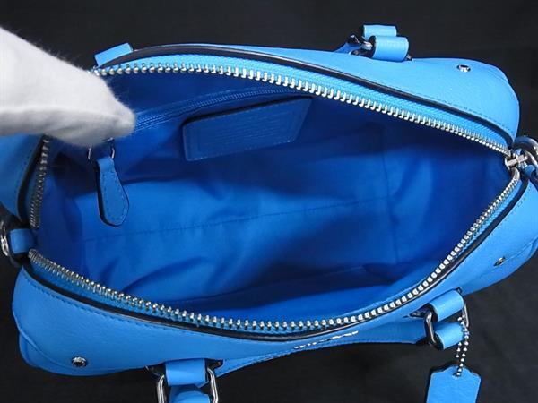 COACH コーチ ハンドバッグ F36677 ブルー レザー レディース 2WAY 美品