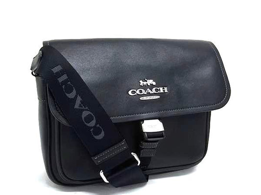 COACH コーチ ショルダーバッグ CR098 ブラック レザー ユニセックス シルバー金具 美品
