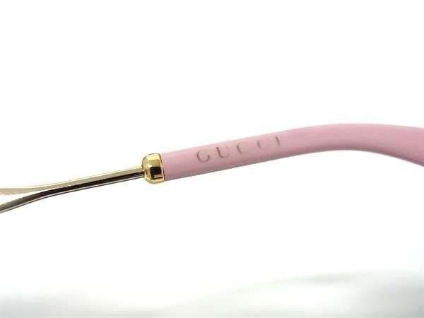 GUCCI グッチ サングラス インターロッキングG GG0818SA ゴールド ピンク メタル レディース 美品