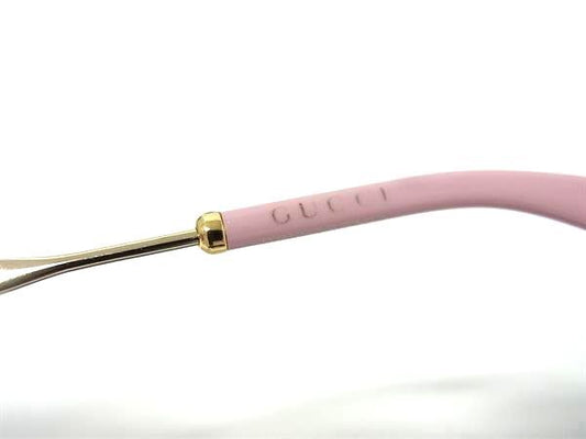 GUCCI グッチ サングラス インターロッキングG GG0818SA ゴールド ピンク メタル レディース 美品