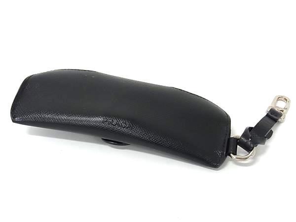 PRADA プラダ メガネケース 2RA002 ブラック レザー ユニセックス ストラップ付 美品