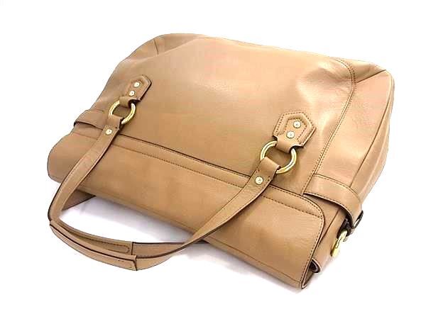 COACH コーチ ハンドバッグ F26127 ベージュ レザー レディース 2WAY ゴールド金具 超美品