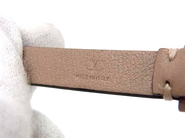 VALENTINO ヴァレンティノ ブレスレット Vロゴ ベージュ レザー レディース 美品