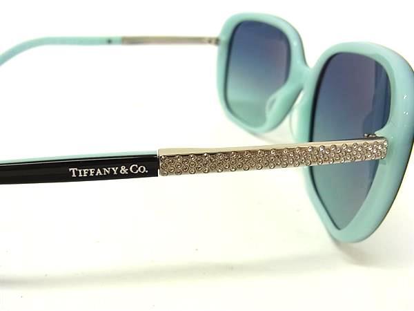 TIFFANY＆Co ティファニー サングラス TF 4137BF ブラック ブルーグラデーション プラスチック レディース ラインストーン 美品