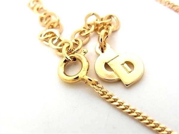 ChristianDior クリスチャンディオール ネックレス ロゴ ゴールド メタル レディース ラインストーン 新古未使用展示品