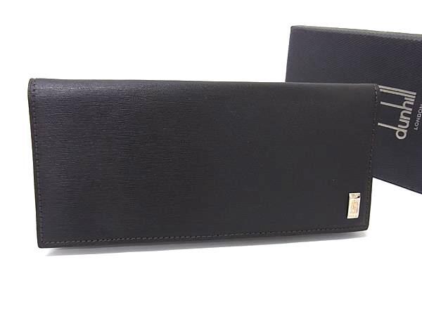 dunhill ダンヒル 財布 サイドカー ダークブラウン レザー メンズ 二つ折り 長財布 美品