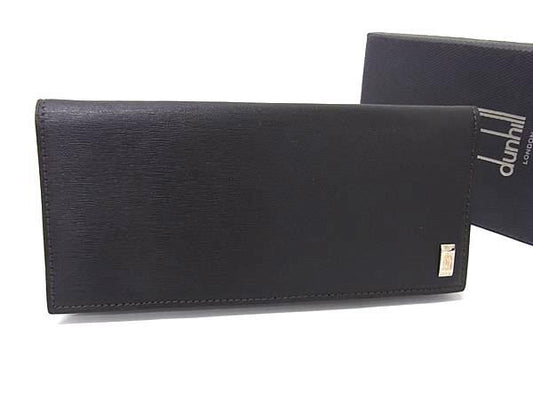 dunhill ダンヒル 財布 サイドカー ダークブラウン レザー メンズ 二つ折り 長財布 美品