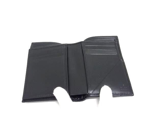 GUCCI グッチ 財布 シェリーライン 92748 ブラック系 キャンバス レザー メンズ 二つ折り 財布 超美品