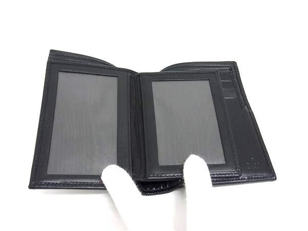 GUCCI グッチ 財布 シェリーライン 92748 ブラック系 キャンバス レザー メンズ 二つ折り 財布 超美品