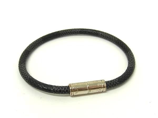 LOUIS VUITTON ルイヴィトン ブレスレット ブラスレ キープイット M6609E ブラック系 ダミエグラフィット メンズ シルバー金具