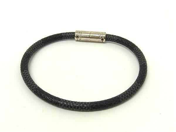 LOUIS VUITTON ルイヴィトン ブレスレット ブラスレ キープイット M6609E ブラック系 ダミエグラフィット メンズ シルバー金具