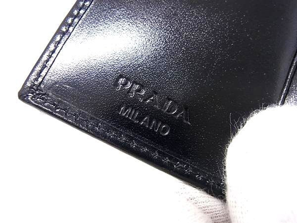 PRADA プラダ キーケース 1M0222 ブラック レザー ユニセックス 6連 シルバー金具 美品