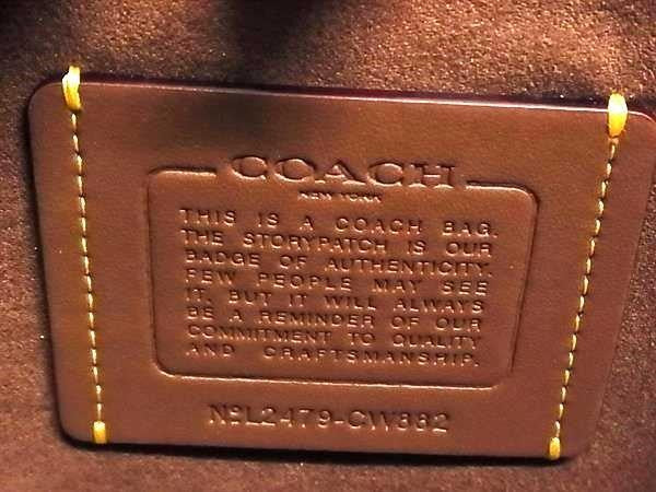 COACH コーチ ショルダーバッグ シグネチャー ウィロウ CW882 ブラウン系 PVC×レザー レディース ゴールド金具 美品