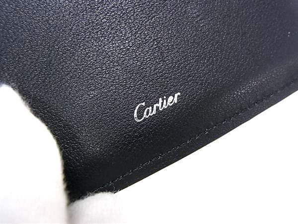 CARTIER カルティエ カードケース マストライン ブラック レザー ユニセックス シルバー金具 美品
