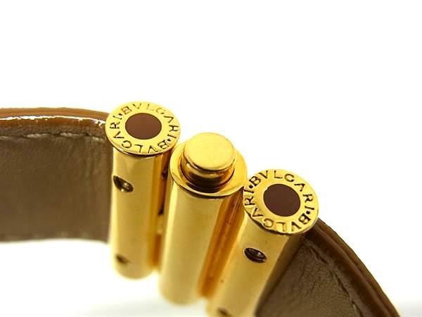 BVLGARI ブルガリ ブレスレット ブルガリブルガリ ブラウン ゴールド系 レザー レディース ゴールド金具 超美品