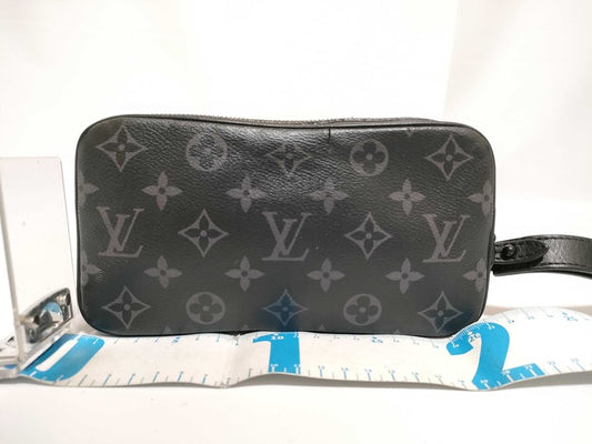 LOUIS VUITTON ルイヴィトン クラッチバッグ モノグラム エクリプス ポシェット ヴォルガ M68321 ブラック×グレー系 PVC レザー メンズ リストレット セカンドバッグ